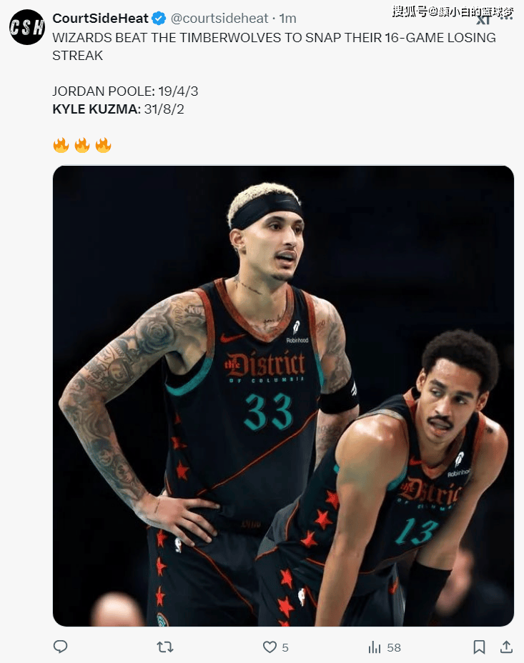 开云体育入口-奇才队主场不敌森林狼队，继续保持不败